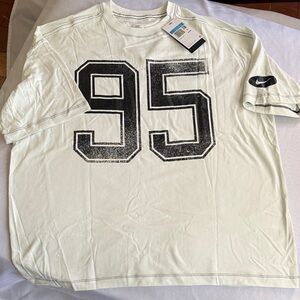 Nike Women's oversized White Jersey with Black '95' Graphic
